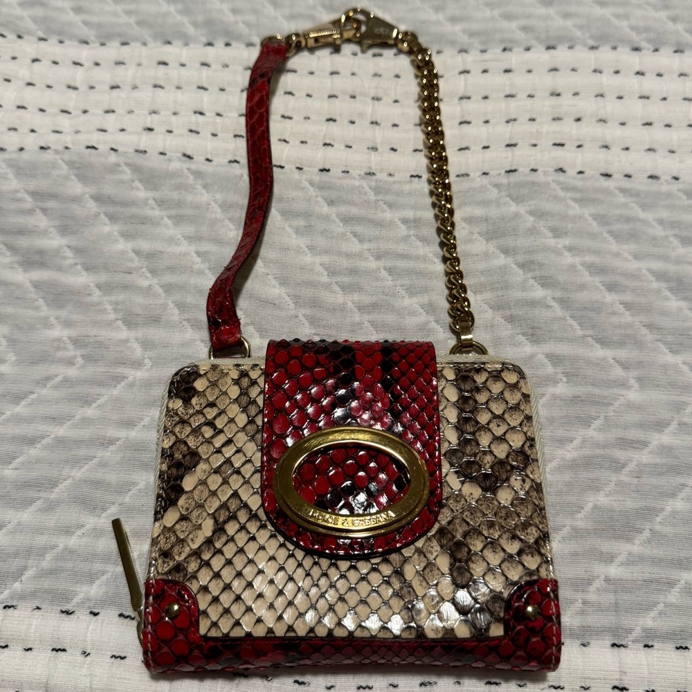 DOLCE & GABBANA Genuine Python Wristlet